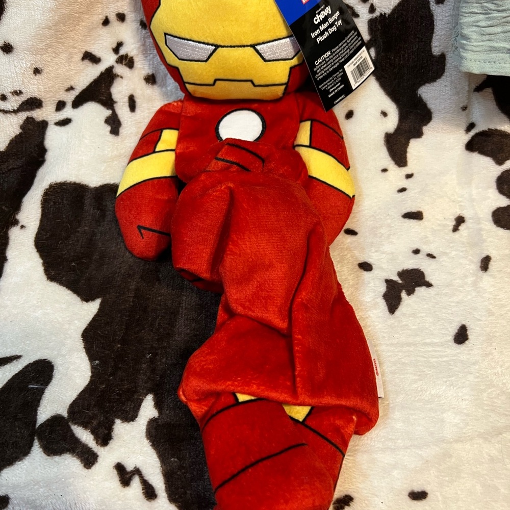 Marvel Iron Man Bungee Plush Dog Toy - Red and Yellow